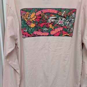 Go Outside Touch Grass Graphic Longsleeve Tee - Pink